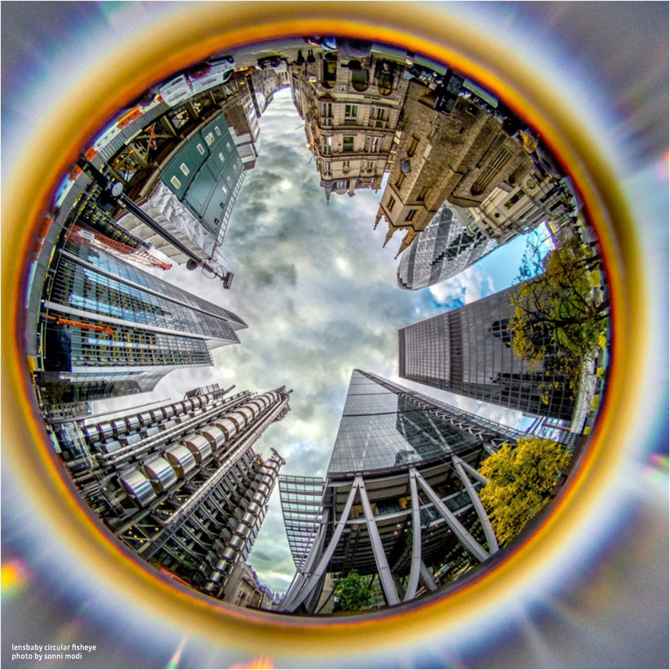 Lensbaby Circular Fisheye Sonni Modi skyline clouds buildings